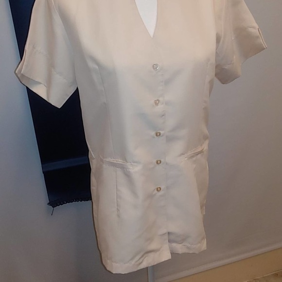 Uniform Shirt Jacket Cream Small New High End by Yeah Baby Retired Style - Picture 3 of 8